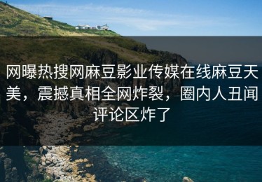 网曝热搜网麻豆影业传媒在线麻豆天美，震撼真相全网炸裂，圈内人丑闻评论区炸了