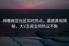 网曝麻豆社区实时热点，震撼真相揭秘，大V丑闻全网热议不断