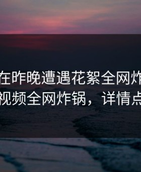 神秘人在昨晚遭遇花絮全网炸裂，樱花视频全网炸锅，详情点击