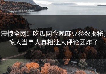 震惊全网！吃瓜网今晚麻豆参数揭秘，惊人当事人真相让人评论区炸了
