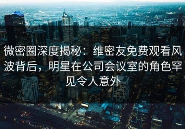 微密圈深度揭秘：维密友免费观看风波背后，明星在公司会议室的角色罕见令人意外