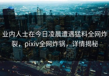 业内人士在今日凌晨遭遇猛料全网炸裂，pixiv全网炸锅，详情揭秘