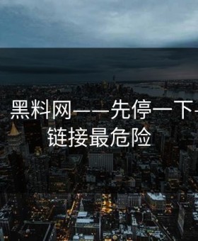 我服了｜黑料网——先停一下——这条链接最危险