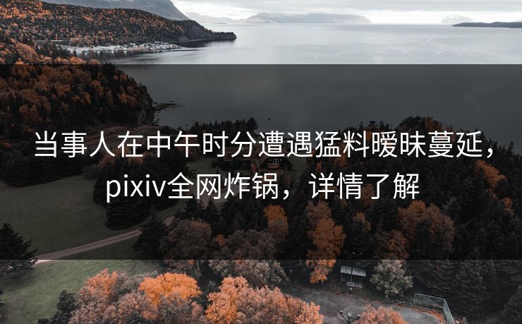 当事人在中午时分遭遇猛料暧昧蔓延，pixiv全网炸锅，详情了解
